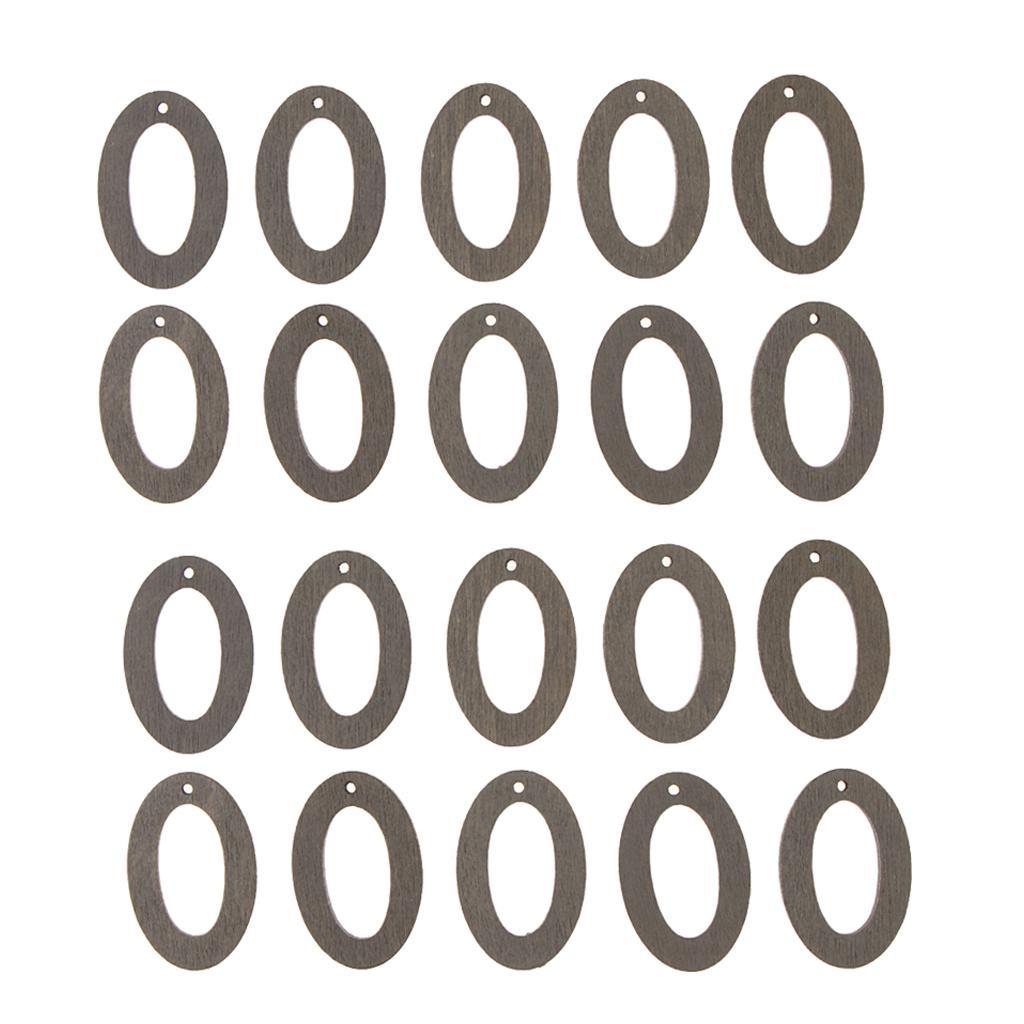 20 Pieces Oval Wooden Earrings Pendants DIY Jewelry Making Charms