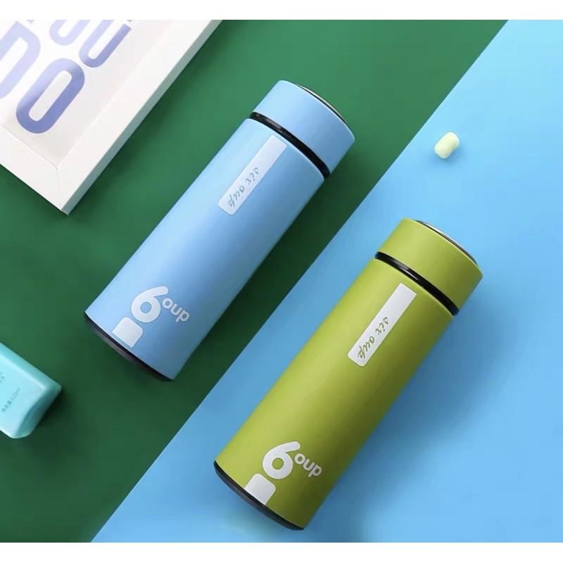 Bình nước thủy tinh thể thao chịu nhiệt 2 lớp nắp inox 450 mL