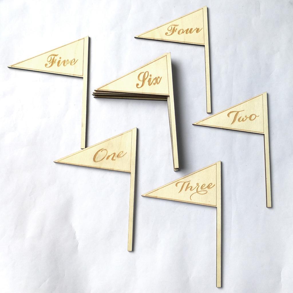 One to Ten Wooden Pennant Table Number for Wedding Party Table Decoration