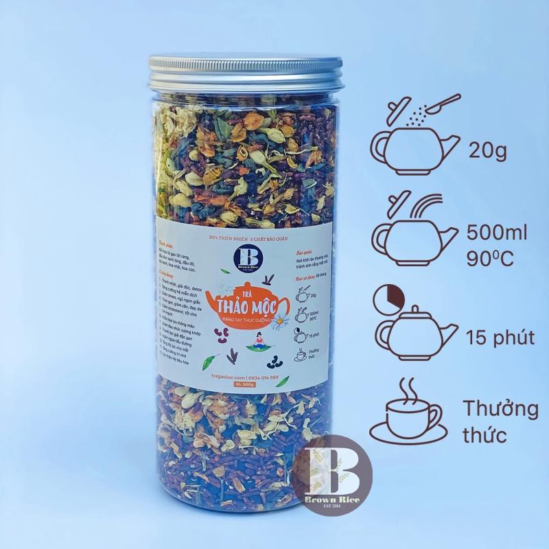 Trà hoa ngũ cốc thảo mộc Brown Rice thanh nhiệt detox ngủ ngon giảm stress 500gr