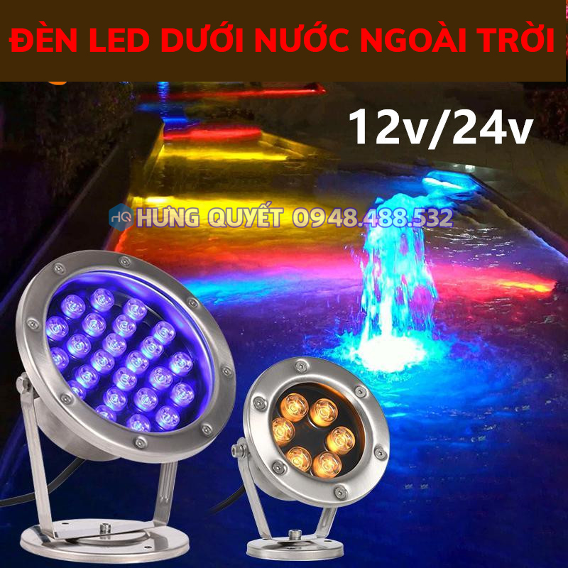 Đèn Led dưới nước trang trí hồ cá koi trang trí hồ câu ao câu tạo cảnh quan đài phun nước đèn led sân khấu Led nhiều màu sắc chịu nước chịu nhiệt