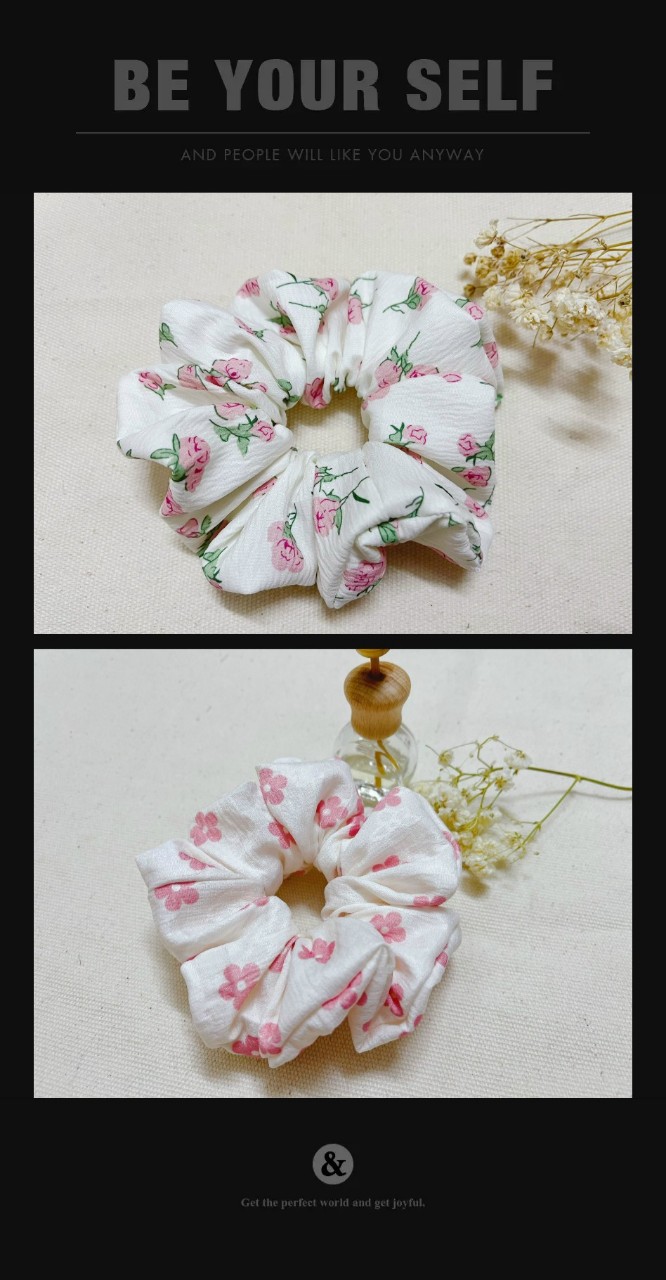 Cột Tóc Vải- Scrunchies cho bạn nữ ( kích thước trung bình, phù hợp cột tóc ở môi trường công sở, trường học)