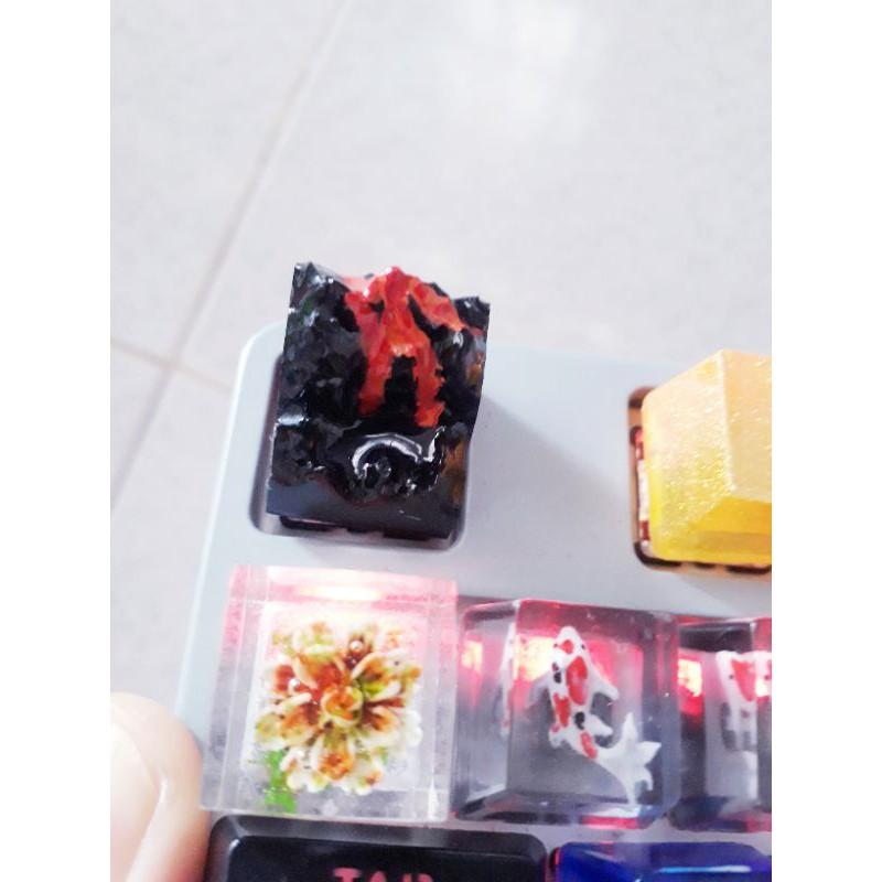 Keycap mô hình núi lửa trang trí bàn phím cơ cherry, OEM, SA.