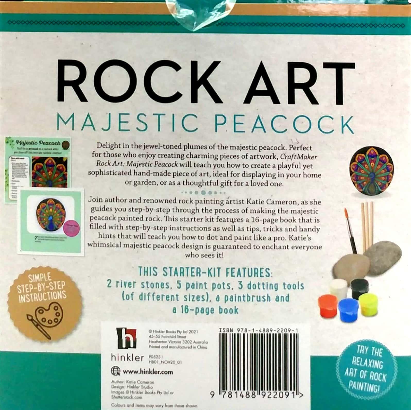 Craftmaker Rock Art Mini Kit: Majestic Peacock