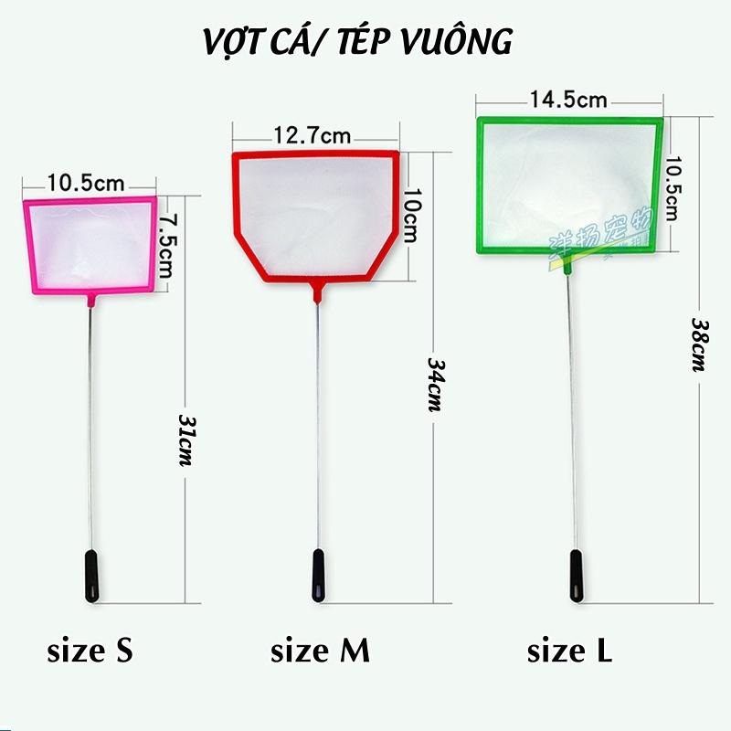 Vợt Cá Vuông Cán Nhỏ | Vợt Cá Betta, Bảy Màu và Các Loại Cá Thuỷ Sinh Nhỏ