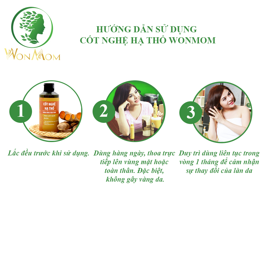 Bộ dưỡng trắng mịn da hữu cơ, sáng hồng da mặt, mịn màng body Wonmom (1 sữa rửa mặt + 1 cốt nghệ hạ thổ)