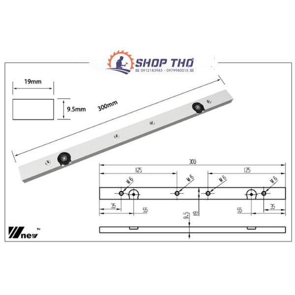 Thanh trượt nhôm 30cm CNC liền khối chuyên dùng để chế bàn cưa bàn phay gỗ