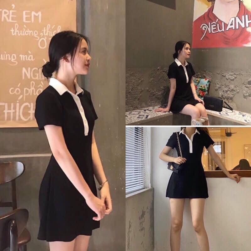 Váy đầm sỉ giá rẻ tay ngắn xinh yêu đầm polo đi dự tiệc đi chơi dạo phố  đi bar sang chảnh  169000đ  SHOPSENSENCOM