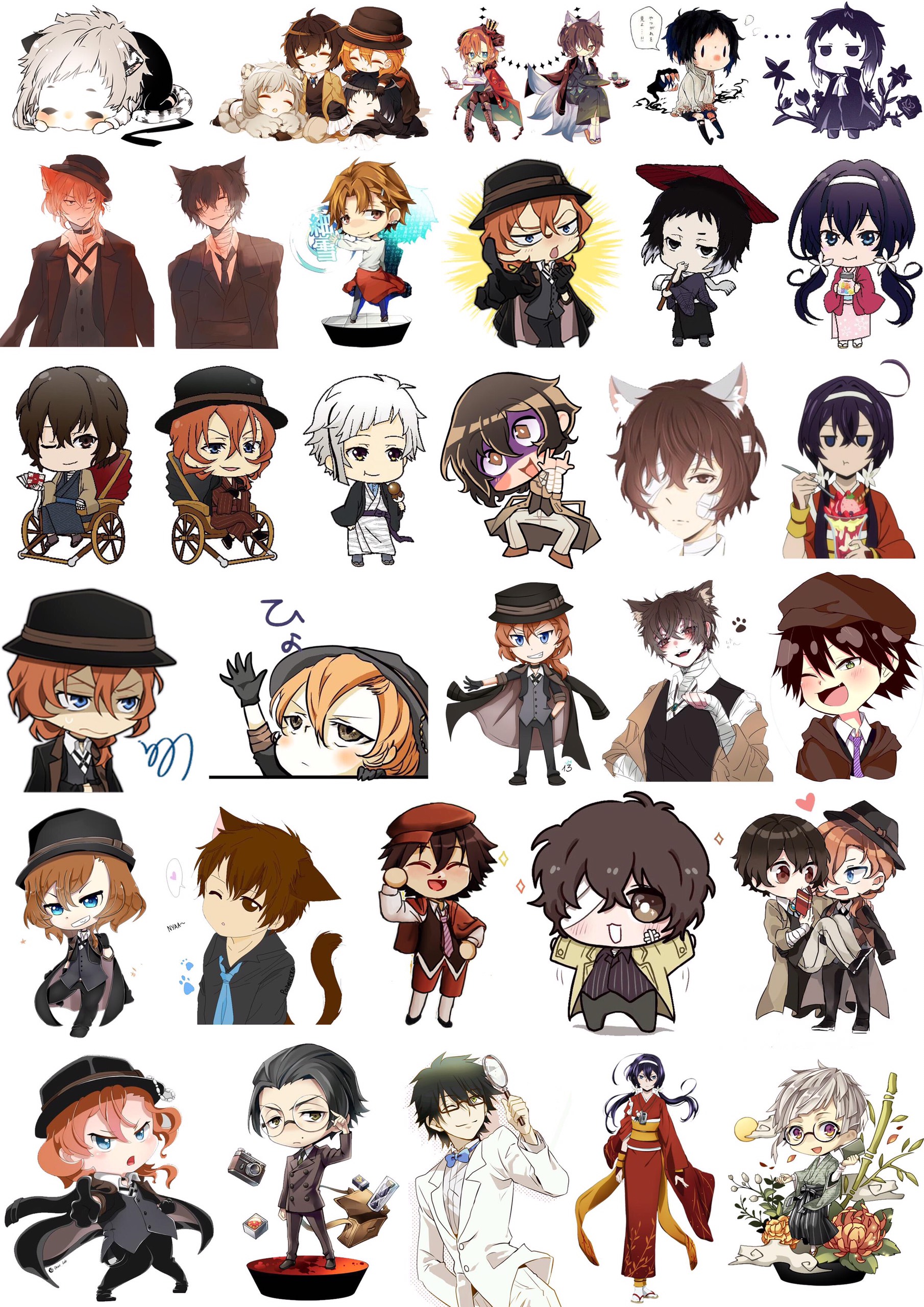 ảnh sticker Bungou Stray Dogs 30 ảnh ngẫu nhiên