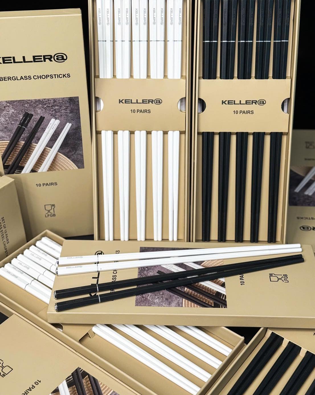 Set 10 đôi đũa Keller@ Germany - Biểu tượng cỏ 4 lá may mắn hàng chính hãng