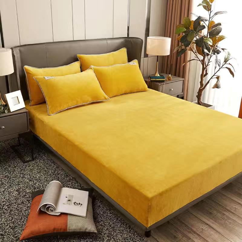 WOSTAR Mùa Đông Ấm Chắc Chắn Dép Nỉ Thun Trang Bị Tấm Bảo Vệ Nệm Da Siêu Mềm Vua Kích Thước Giường Đôi Giường