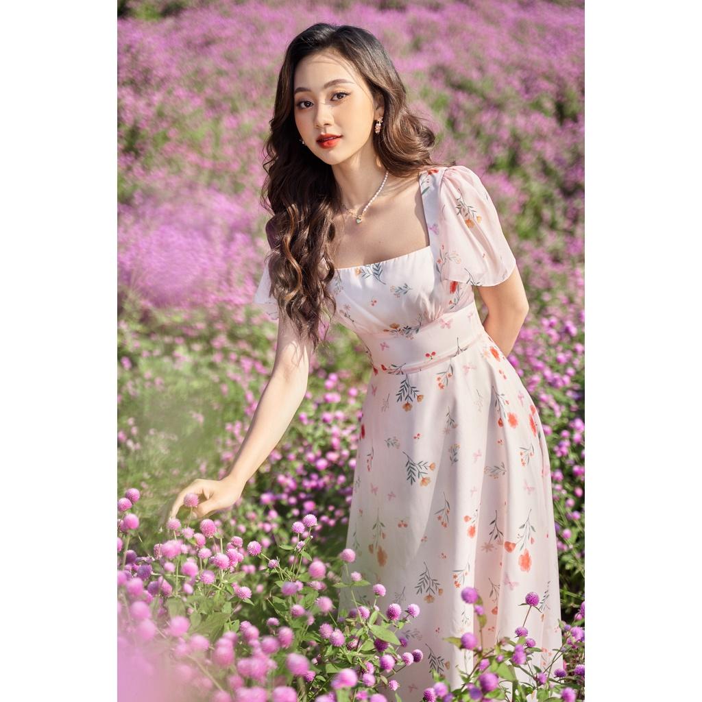 TIELA Đầm váy hoa nhún ngực - Clara Dress