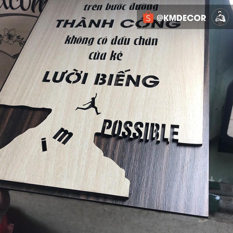 Tranh treo tường gỗ tạo động lực trang trí phòng làm việc