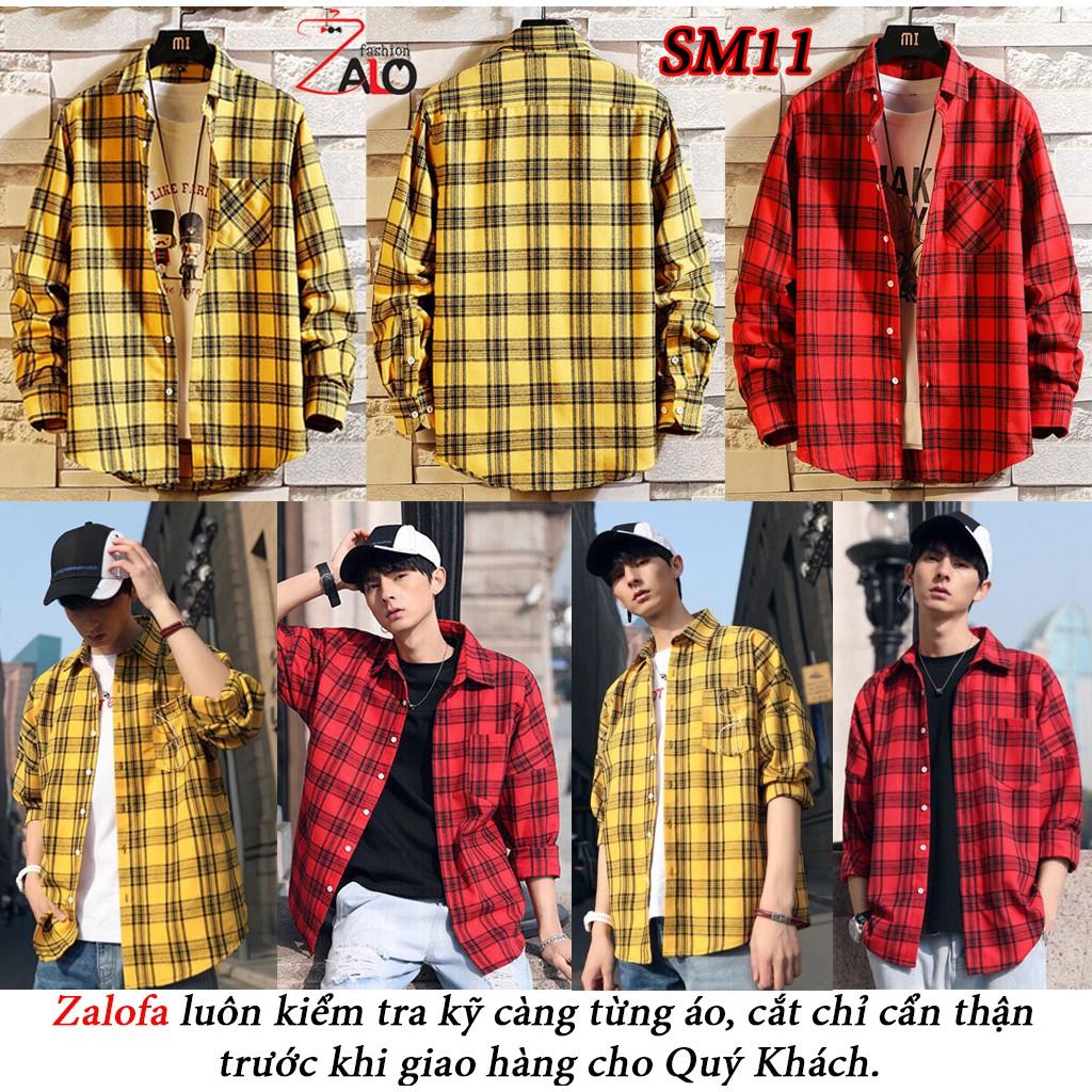 Hình ảnh Áo Sơ Mi Flannel Sơ Mi Caro Áo Khoác Nam Nữ Form Rộng Cá Tính Unisex SM11