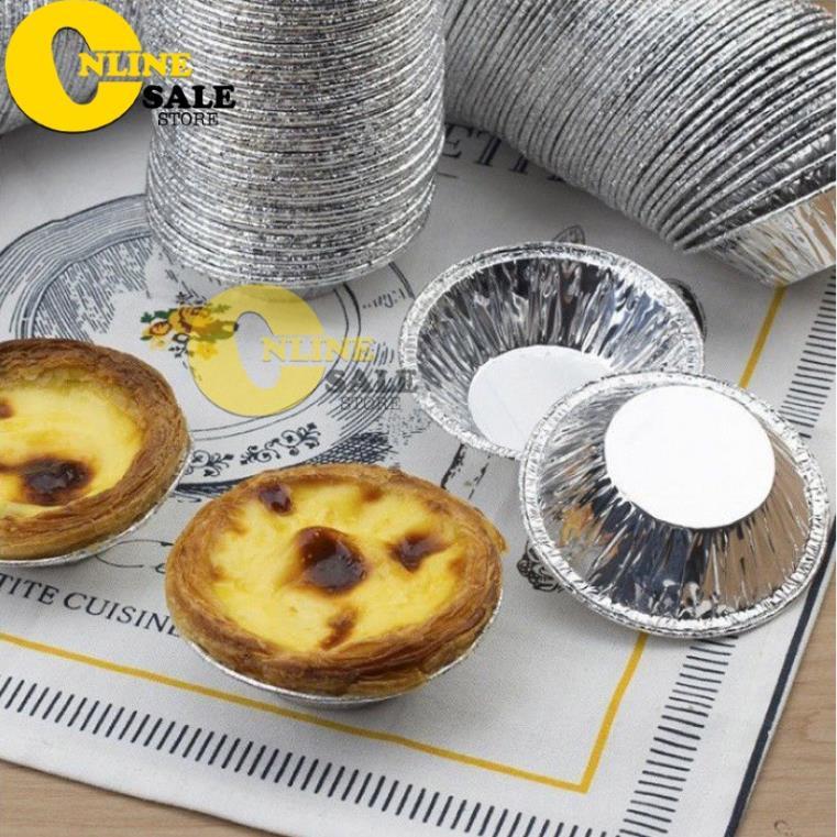 100 Đế Cốc Chén Giấy Bạc Lót Khuôn Nướng Bánh tart Trứng Tiện Dụng