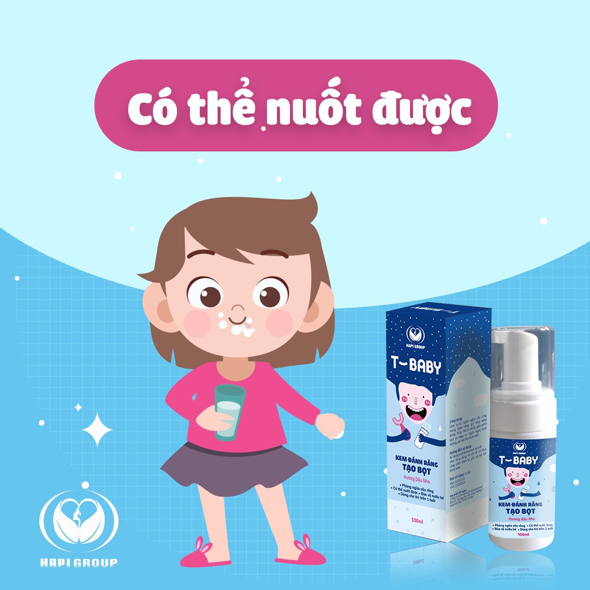 KEM ĐÁNH RĂNG TẠO BỌT T-BABY