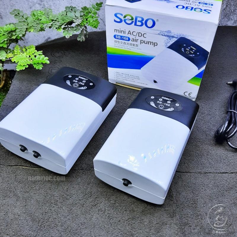 Máy Sủi Oxy Tích Điện SOBO SB-168 1 Vòi / SB-268 2 Vòi || Máy Bơm Oxy Sạc Điện Cho Bể Cá Cảnh Thuỷ Sinh