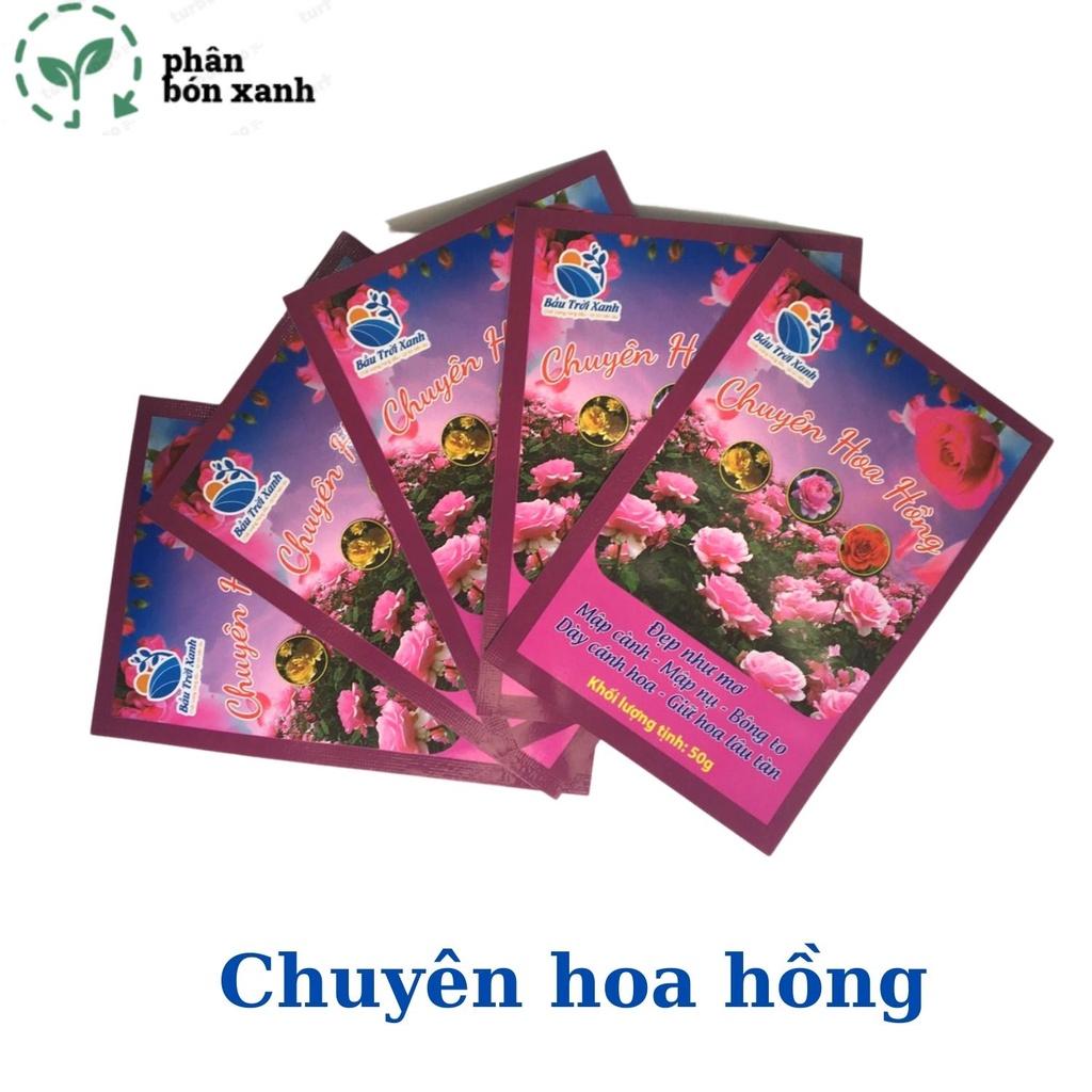 Phân Bón cho HOA HỒNG, kích hoa, đâm chồi, kích bật mầm hoa, dưỡng hoa, mập cành, mập nụ, lâu tàn, gói 50g