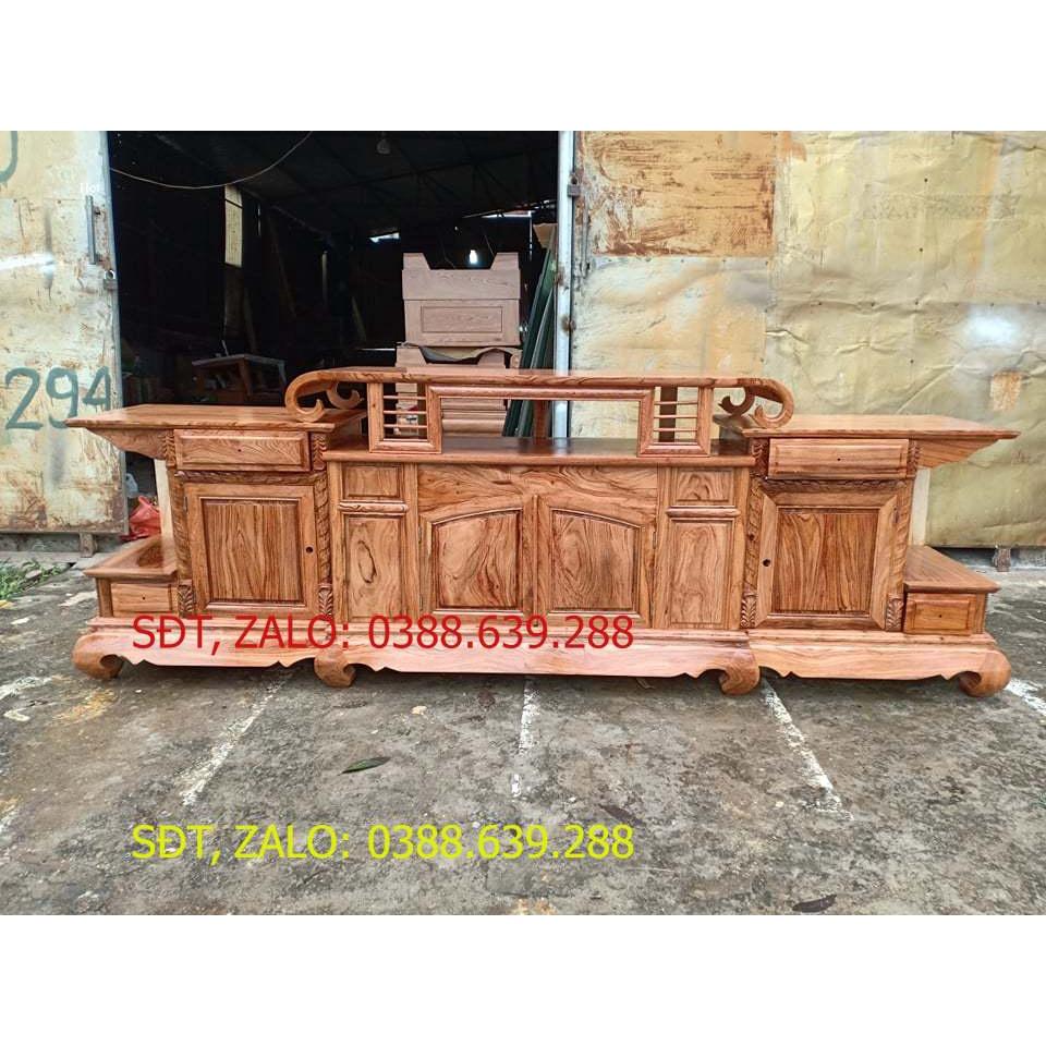 Kệ tivi gỗ hương đá 2m4