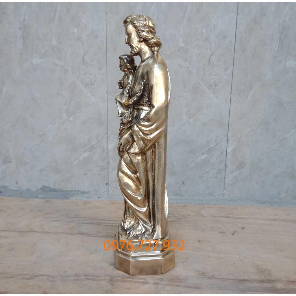 Tượng thánh Giuse bế chúa cao 32cm, tượng thánh Giuse bằng đồng