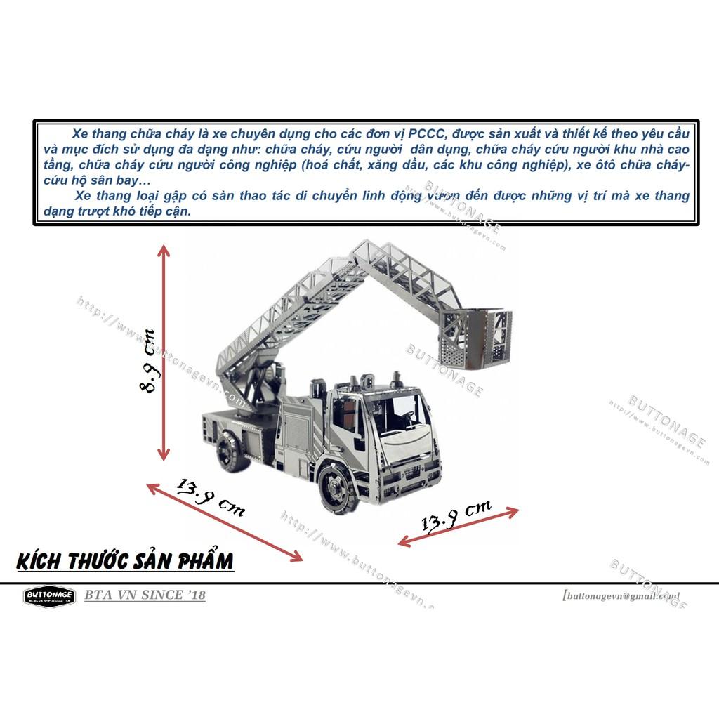 Mô Hình Lắp Ráp 3d Xe Thang Cứu Hỏa Dạng Gập