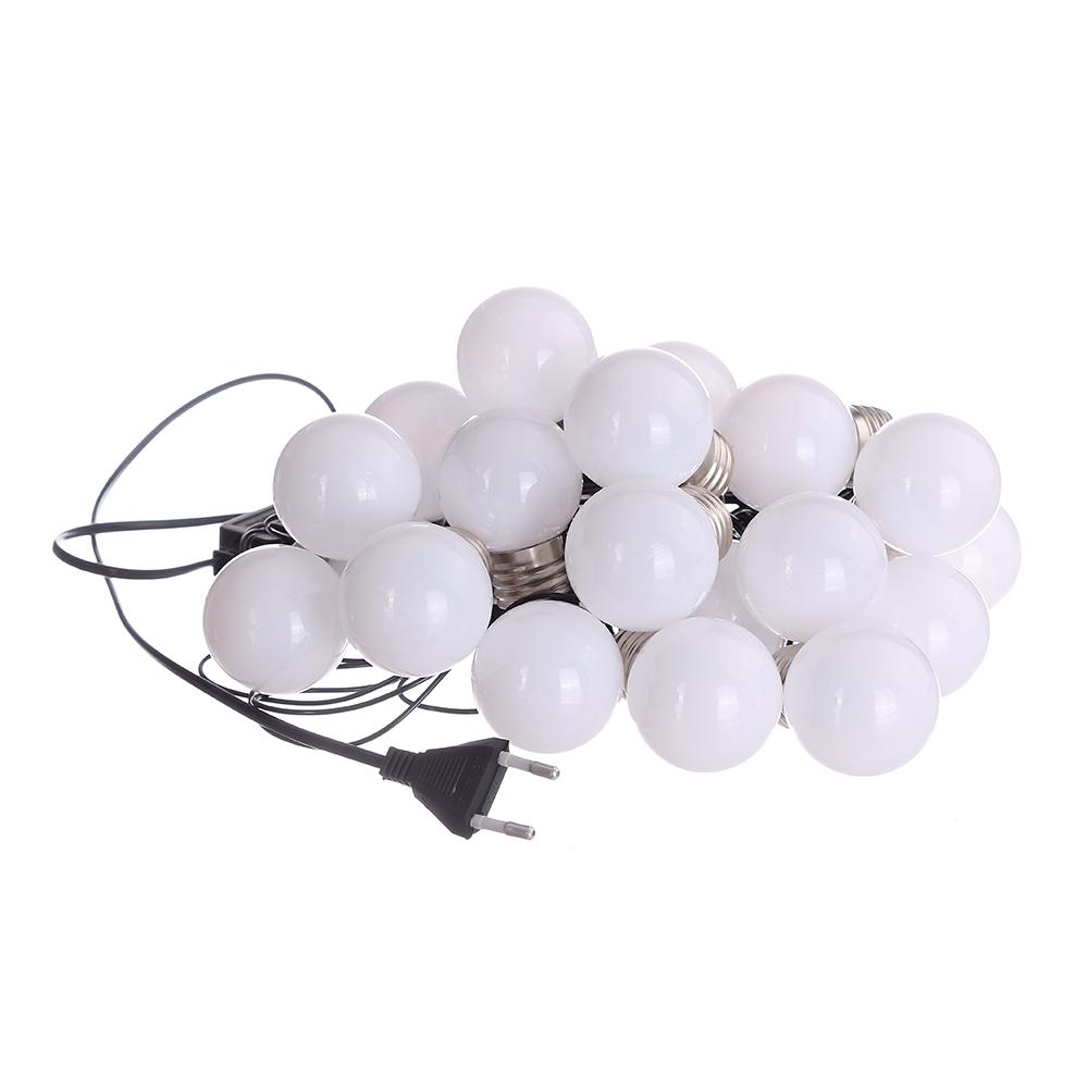 6M 20 LED Clear Globe Milk White Indoor Outdoor Decoration Plastic Bulb Festoon Party Garden Yard Fence Lamp Holiday String Lights