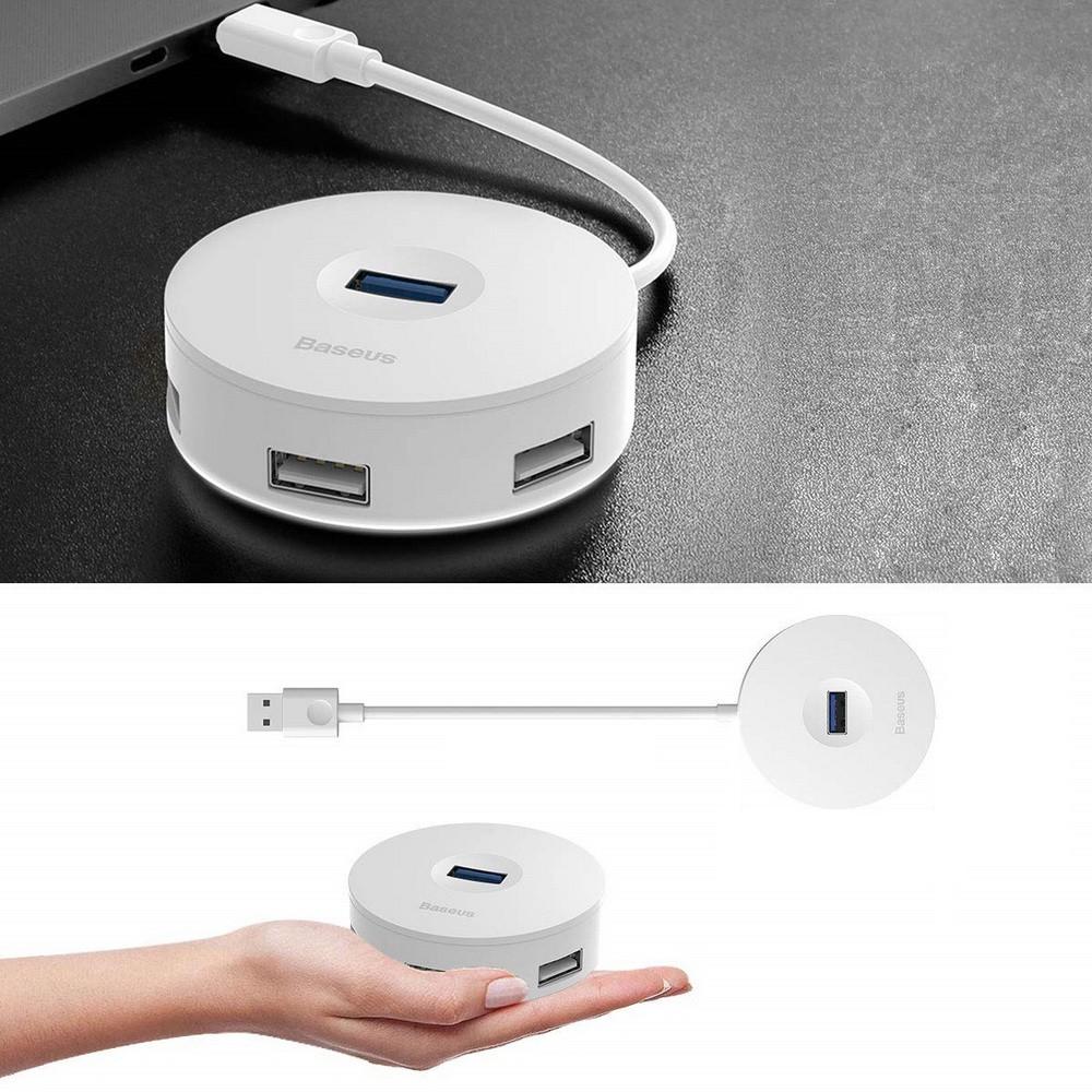 HUB 4 in1 - Hub chuyển đổi USB Type-A sang USB 3.0 -  Baseus Round Box (hỗ trợ ổ đĩa)- Hàng Chính Hãng