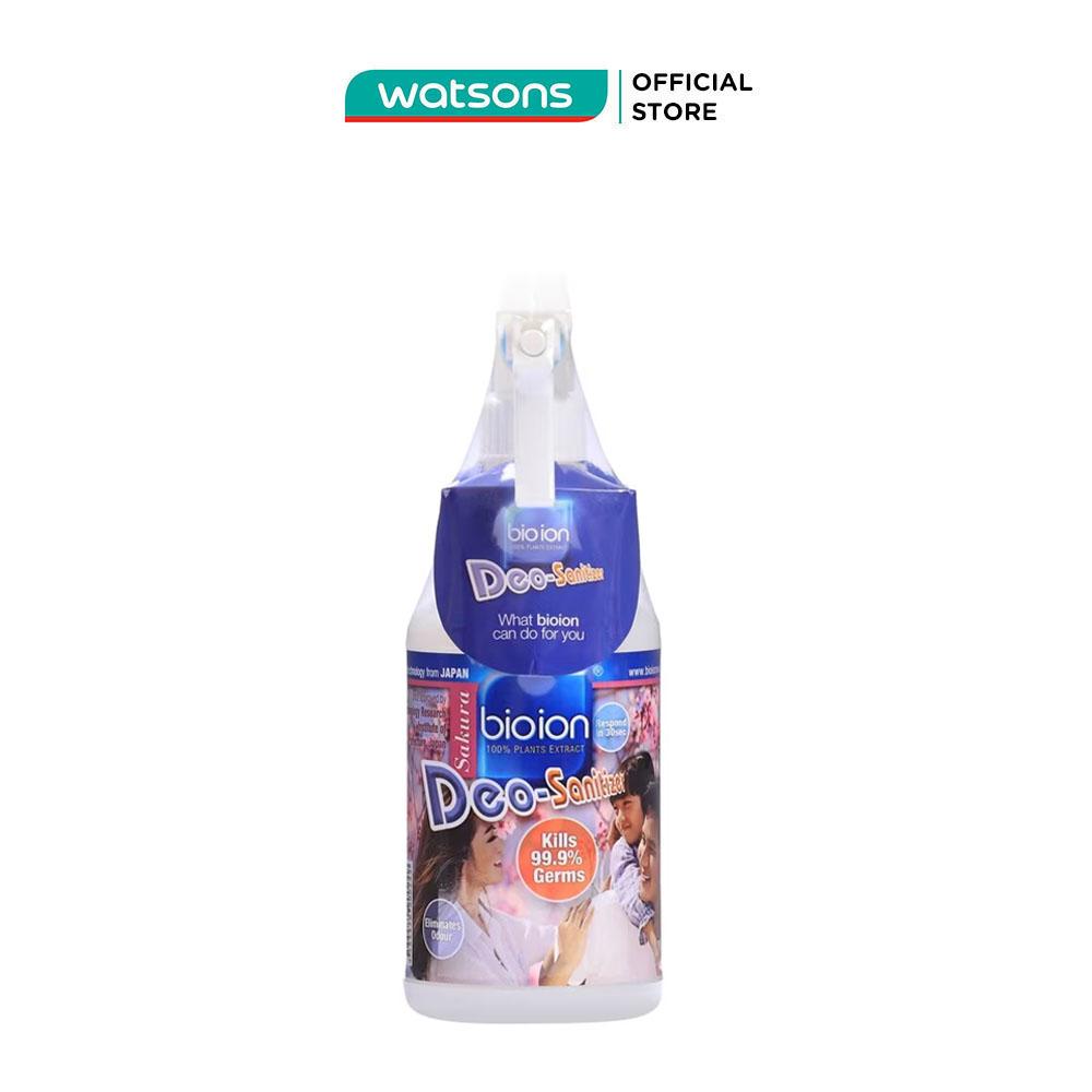 Chai Xịt Khử Mùi Bioion Deo-Sanitizer Sakura Làm Sạch Khuẩn Hương Anh Đào 500ml