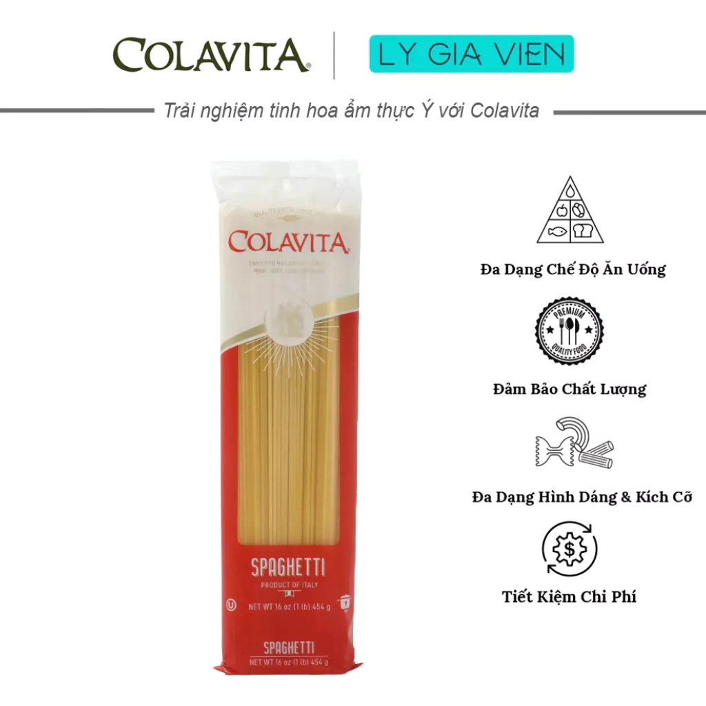 Mì Spaghetti Nhập Khẩu Từ Ý Colavita Spaghetti Pasta (Durum wheat semolina - Long shape)