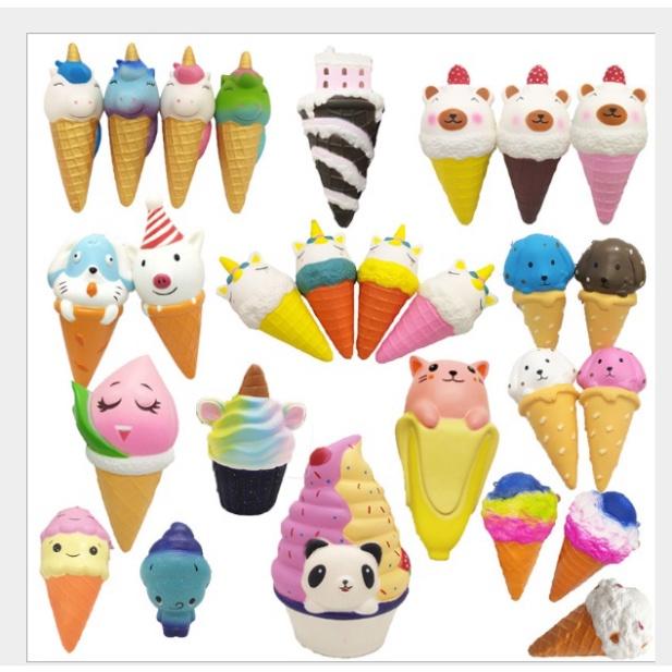 Squishy hình bánh hình thú hình củ quả tạo hình giải nén bóp trút giận mềm mịn giải tỏa căng thẳng cho bé