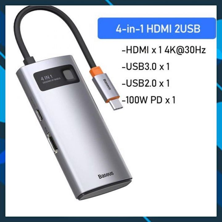 Bộ Hub mở rộng 8 in 1 Baseus Metal Gleam Series LVM001 - hàng chính hãng