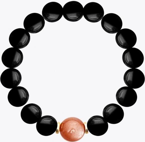 Vòng Tay Manly Opal Đen Sunstone - Thủy Hỏa