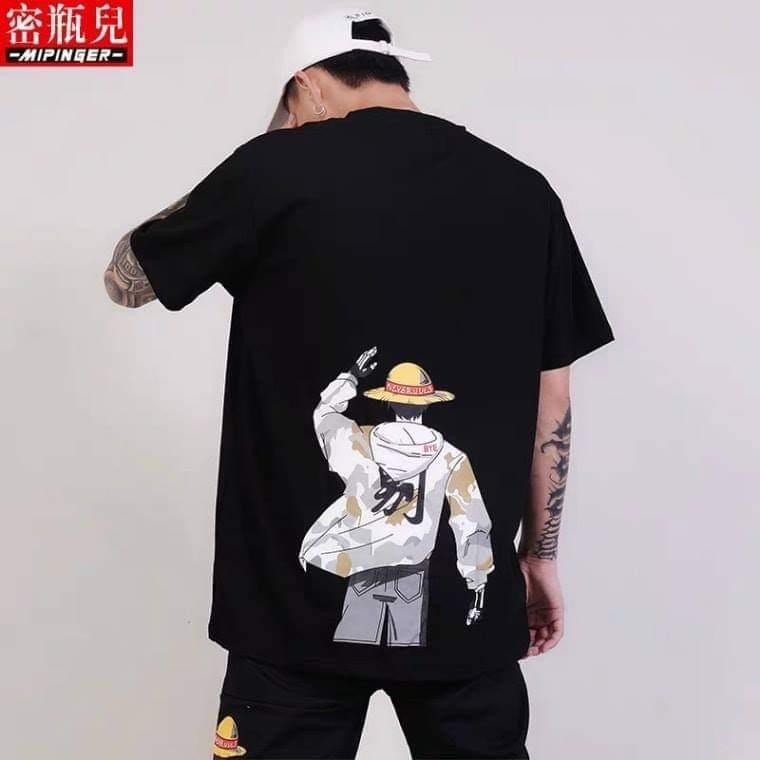 ÁO THUN UNISEX NAM NỮ lufy áo lính chữ tàu