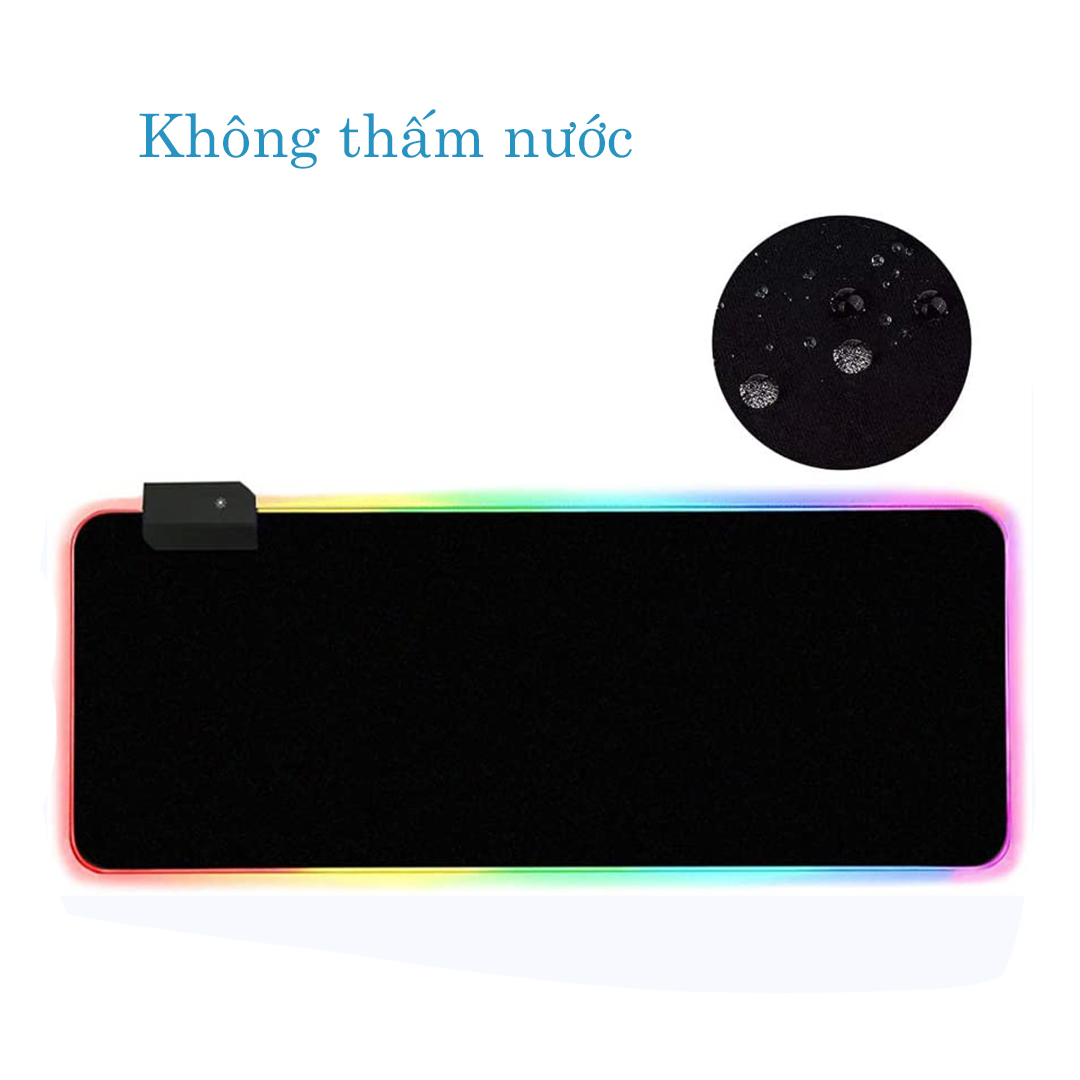 Miếng lót chuột LED RGB bàn di chuột led 7 màu đơn và 3 hiệu ứng ánh sáng chống trượt