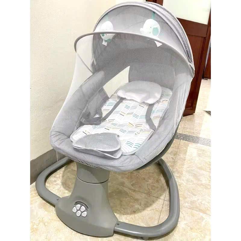 Nôi điện cho bé điều khiển từ xa 5 chế độ đung đưa tự động, kết nối Bluetooth phát nhạc trắng ru ngủ Mastela, hàng nhập khẩu