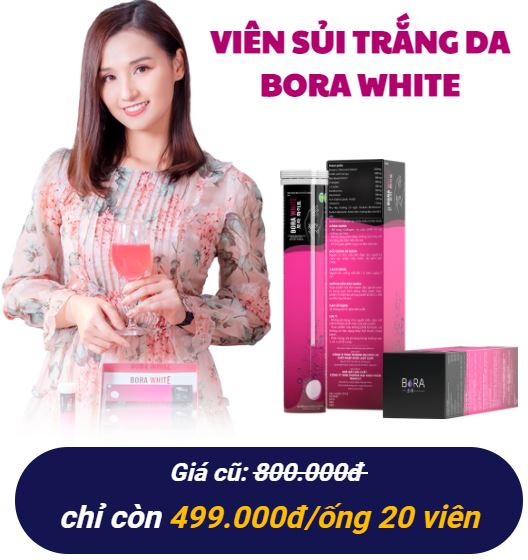 Thực phẩm bảo vệ sức khỏe Bora White Hỗ Trợ Sáng Đẹp Da Mờ Nám - Giải Pháp Trắng Da Đột Phá Hộp 20v