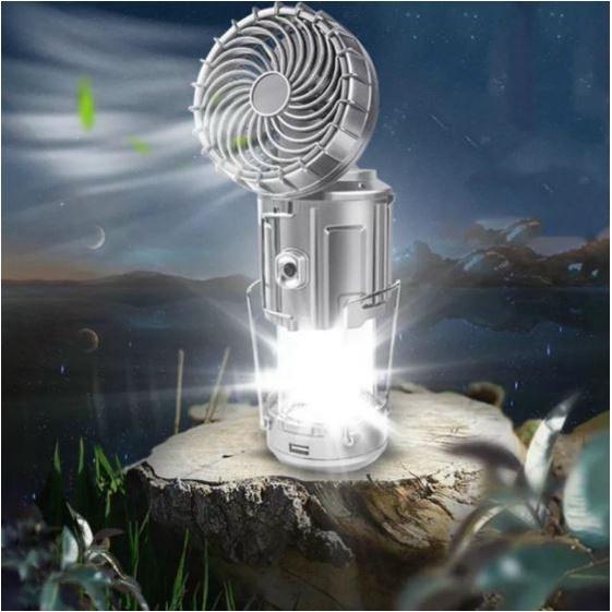 Đèn Pin Năng Lượng Mặt Trời,Quạt Tích Điện Sạc Điện Thoại 3in1 Sử Dụng Pin Lithium Vô Cùng Tiện Lợi