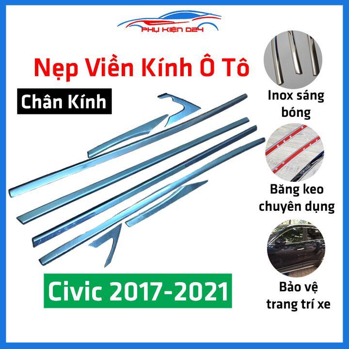 Bộ nẹp viền chân kính inox Honda Civic 2017-2021