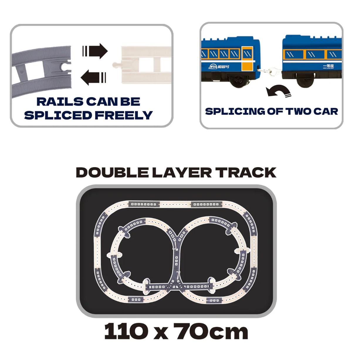 Đổ Chơi Lắp Ráp Đường Ray Và Tàu Cảnh Sát Chạy Pin - Police Train Battery Operated Train - Vecto VT262810