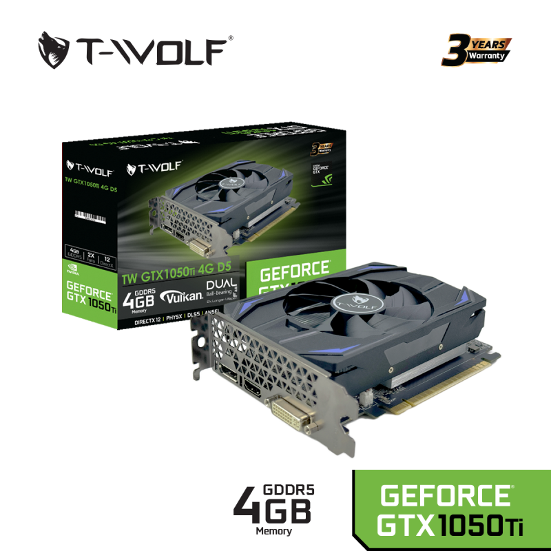 Card Màn Hình VGA T-WOLF TW-GTX1050TI 4G D5 – Hàng Chính Hãng