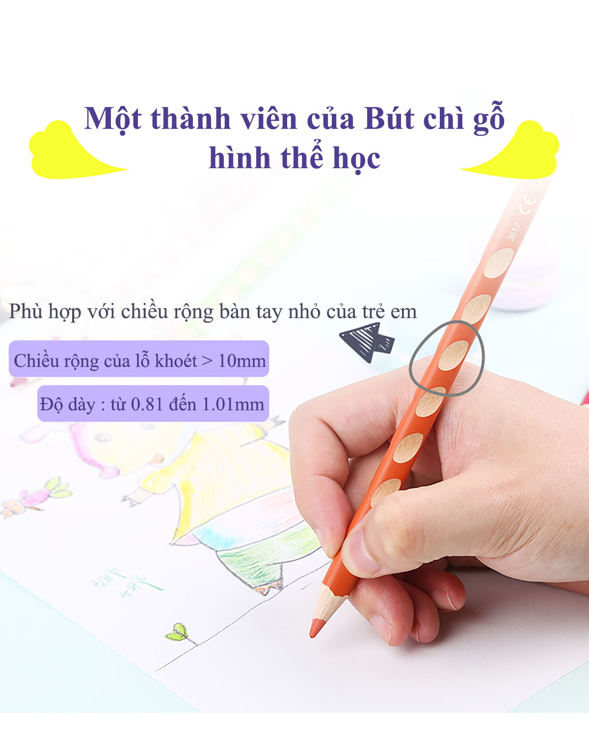 Bộ 12 cây bút chì màu STABILO EASYcolors, tay phải (CLE33R/12) - Xanh dương (405)