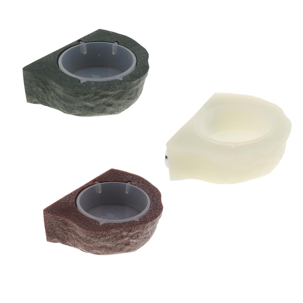 Mini Magnetic Gecko Feeder Ledge Reptile Terrarium Decor. Feeding Bowl Green