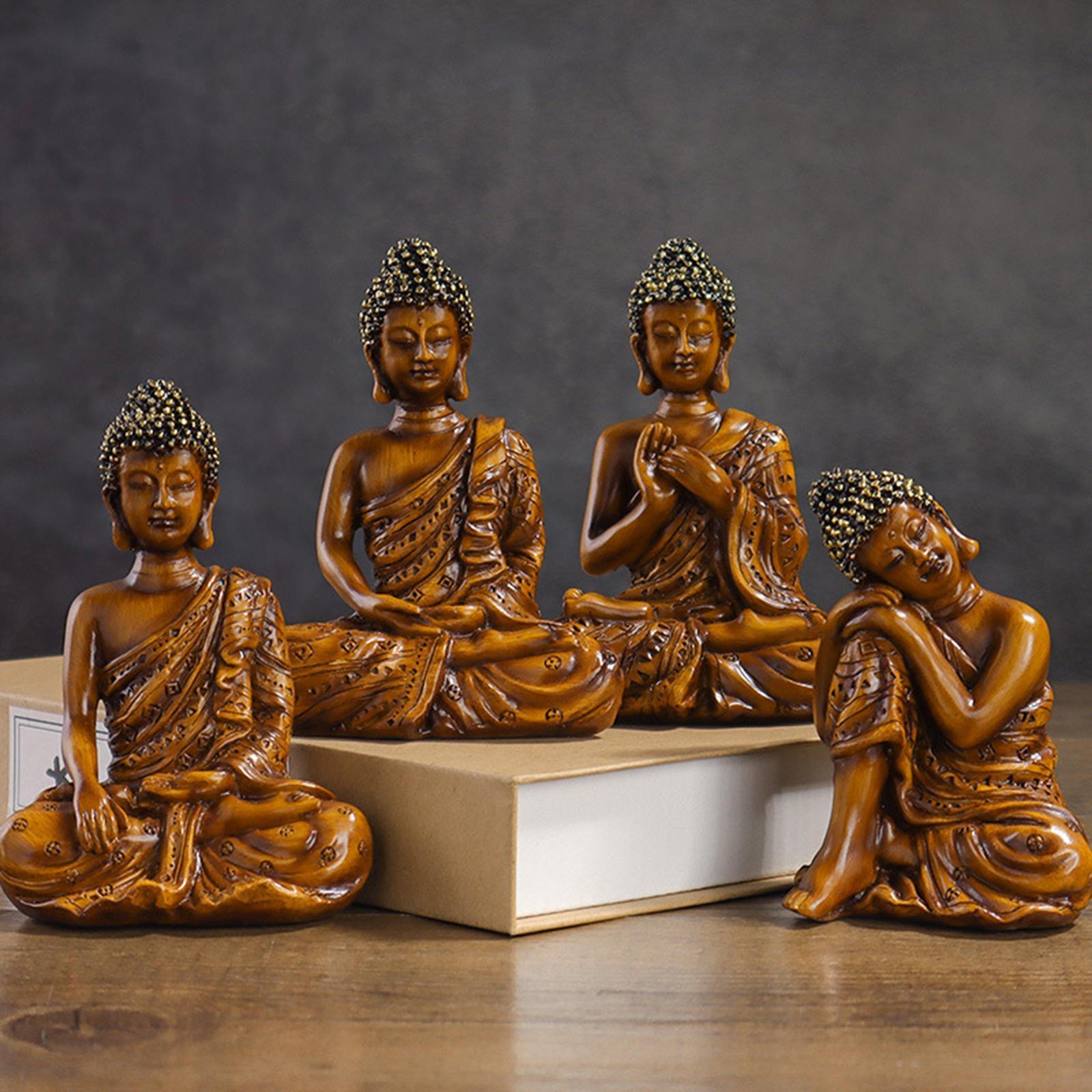 Resin Buddha Statue Thailand Buddha Figurine for Living Room Garden Tabletop