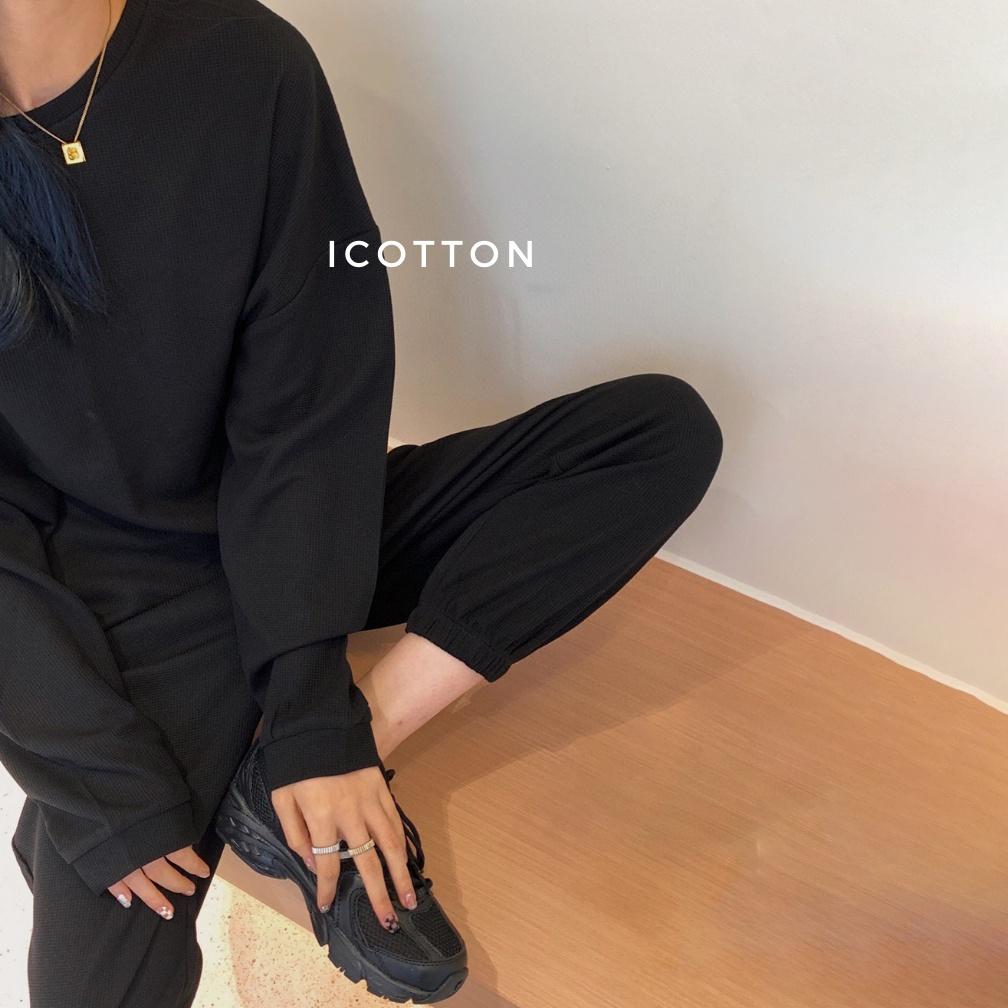 Bộ mặc nhà thu đông ️ iCotton ️ len tổ ong cao cấp, dày dặn, mềm mại, thoải mái cho nam và nữ