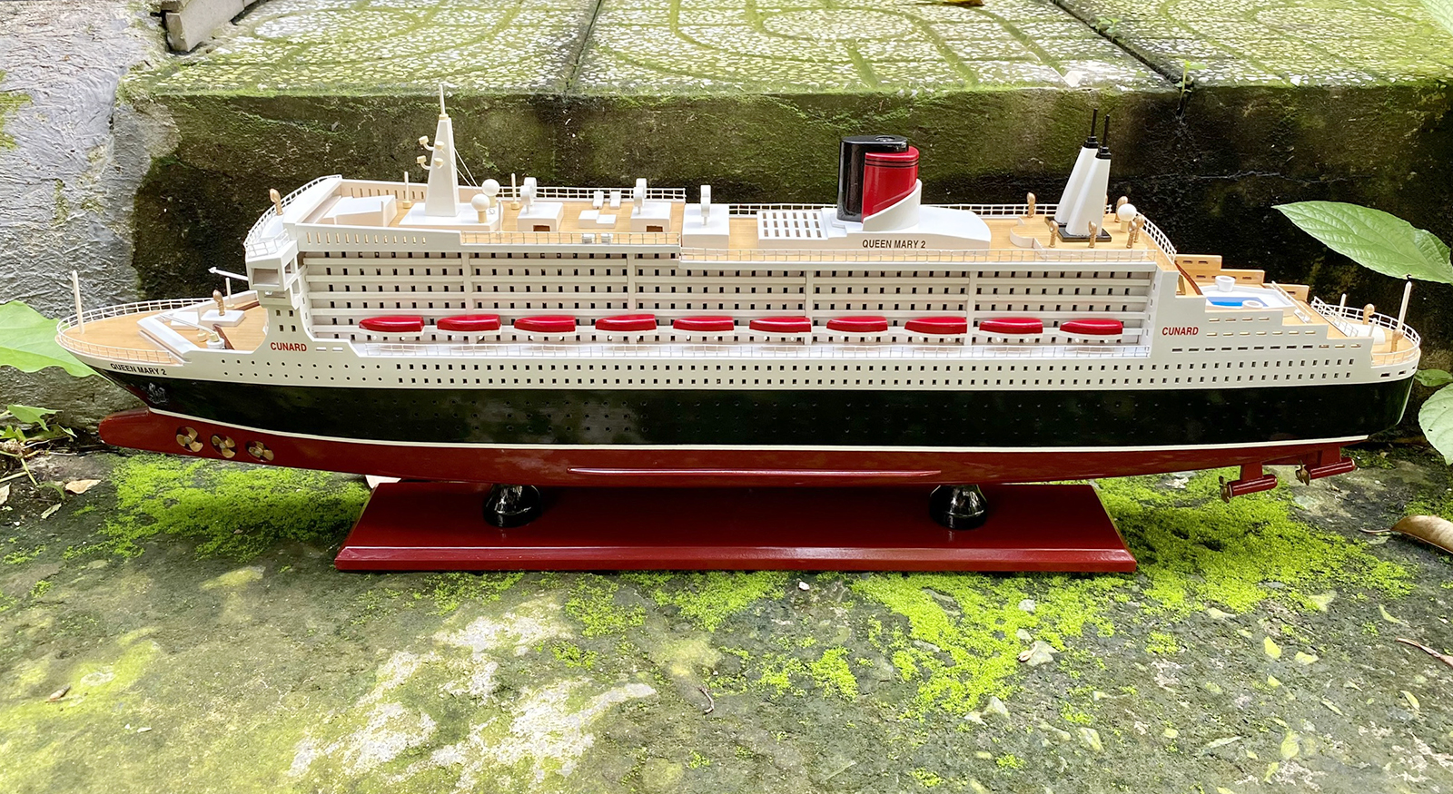 Mô hình du thuyền Queen Mary 2 size 80cm hàng cao cấp gỗ tự nhiên, thuyền gỗ trang trí, quà tặng đối tác