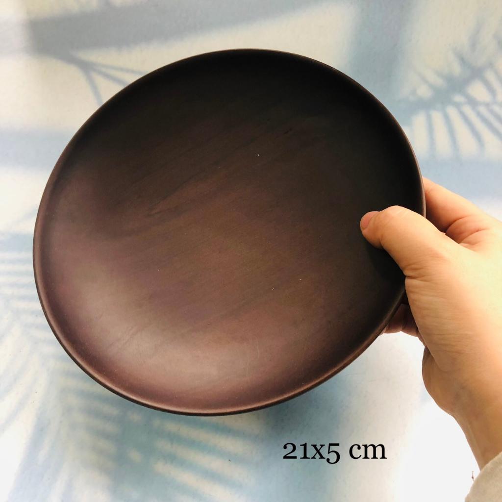 Đĩa Gỗ Keo 22x5 cm, Đĩa Đựng Hoa Quả, Bánh Kẹo, Phụ Kiện Bàn Ăn, Chụp Ảnh Decor