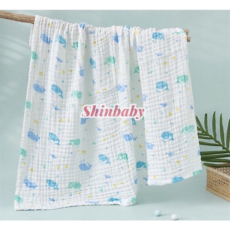 Khăn quấn, chăn đắp cho bé xô muslin 4 lớp cao cấp sợi vải hữu cơ tự nhiên mềm mại siêu thấm hút an toàn với làn da bé