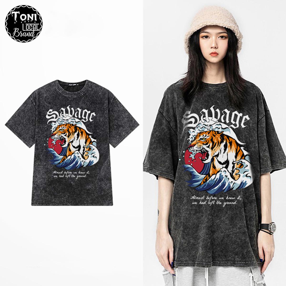 Áo Thun Tay Lỡ Local Brand SABAGE Cotton 100 form rộng nam nữ Unisex