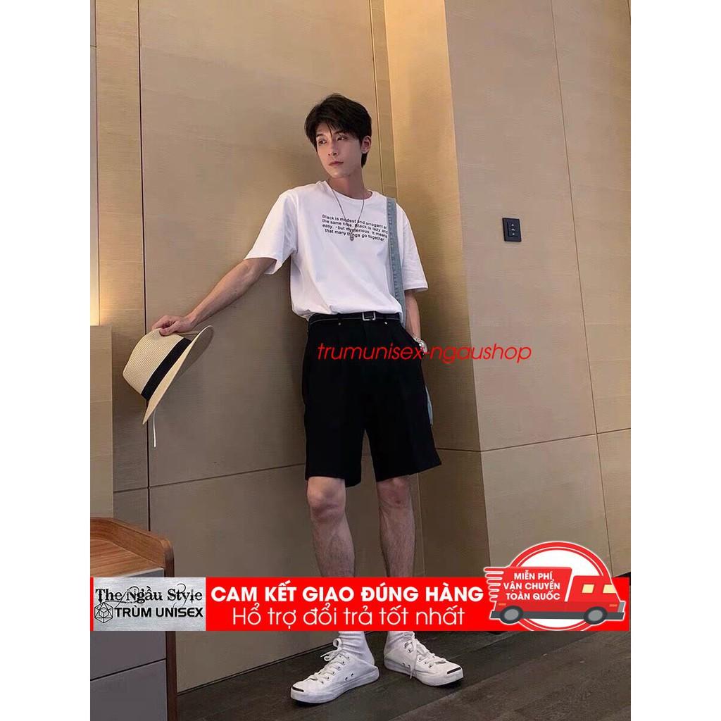 Áo thun Stee nam tay lỡ unisex form rộng overtee in nhiều chữ chất vải cotton xịn Trumunisex aothununisex