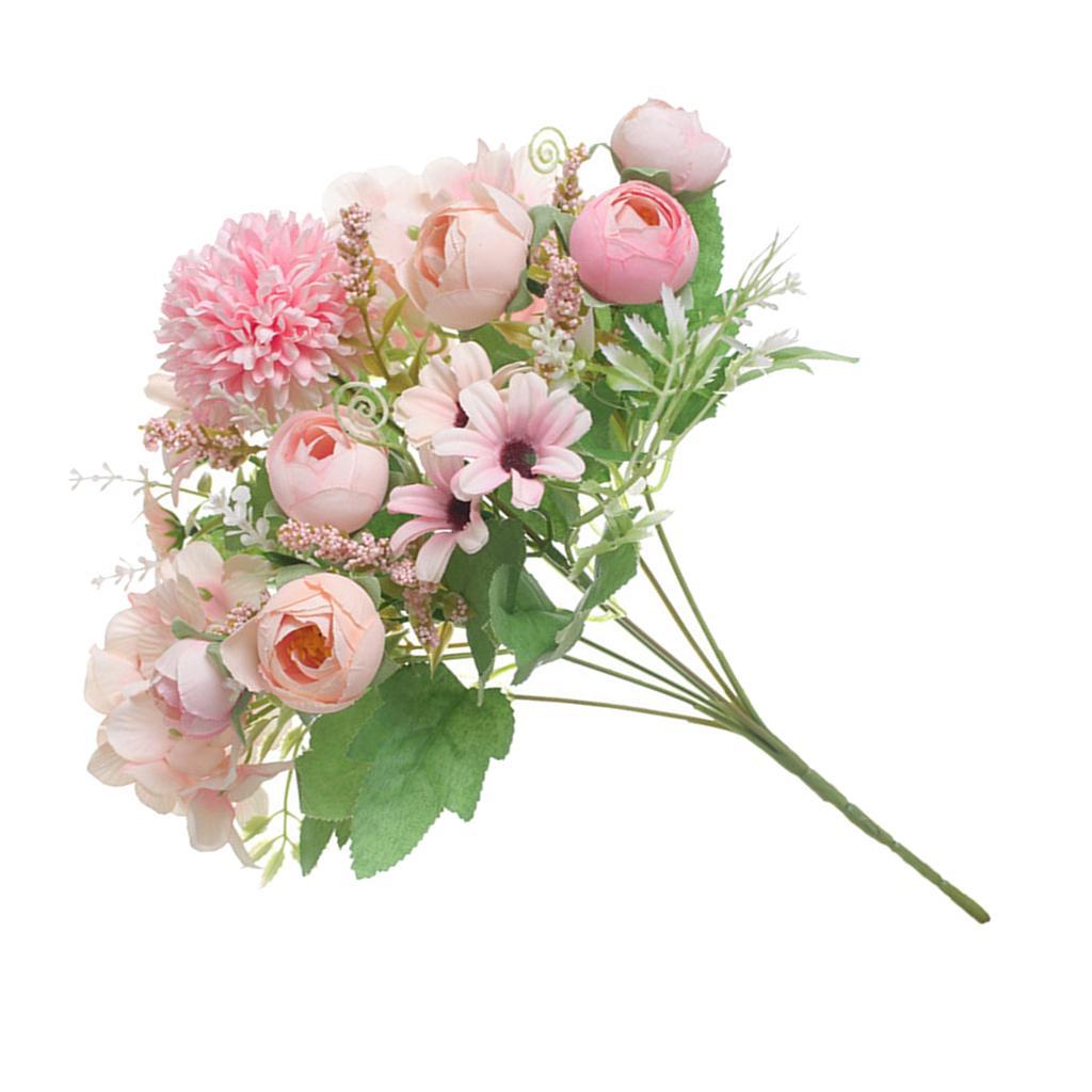 2PCS ARTIFICIAL SILK ROSE BRIDAL BOUQUET FLOWER ARRANGEMENTS WEDDING HOME DECOR